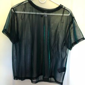 See through holographic tee